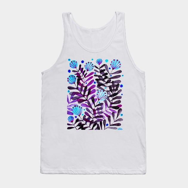 Flowers and foliage - purple and blue Tank Top by wackapacka